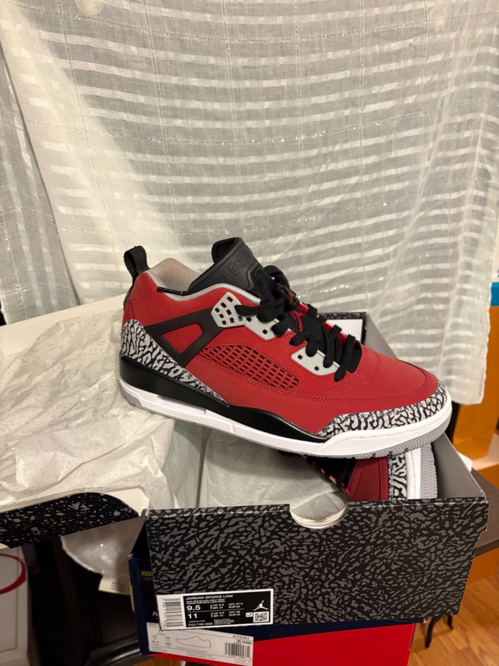 Jordan Red and Black Basketball Sneakers